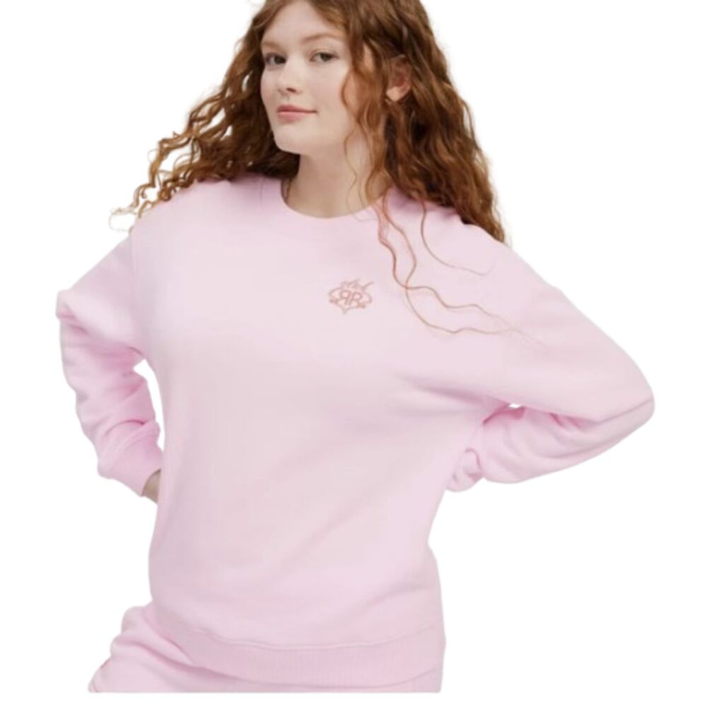 Roller Rabbit x Target Club RR Embroidered Pullover Crewneck Sweatshirt Pink L